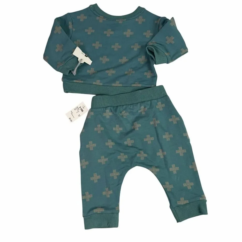 Cloud Island 3-6 Months Green 2 Piece Set NEW